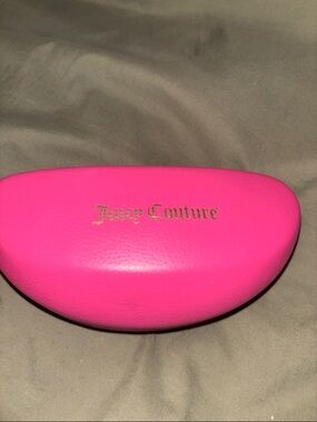 Juicy Couture Black and Gold Sunnies w/ Bright Pink Sunglass Case with Gold Logo